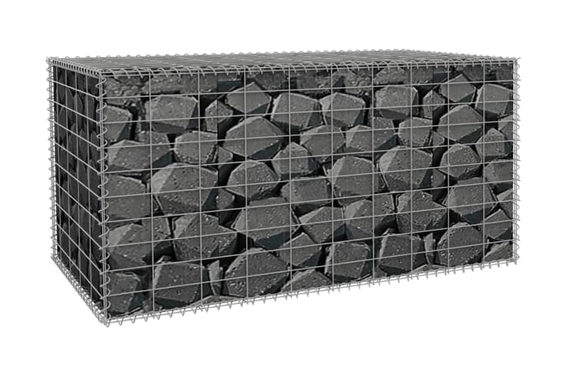 Gabionkorg galvaniserat stål 100x50x50 cm - Silver - Hus & renovering - Insynsskydd & inhägnad - Mur