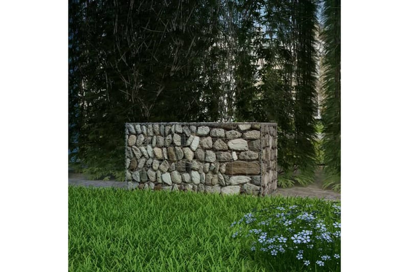 Gabionkorg galvaniserat stål 100x50x50 cm - Silver - Hus & renovering - Insynsskydd & inhägnad - Mur