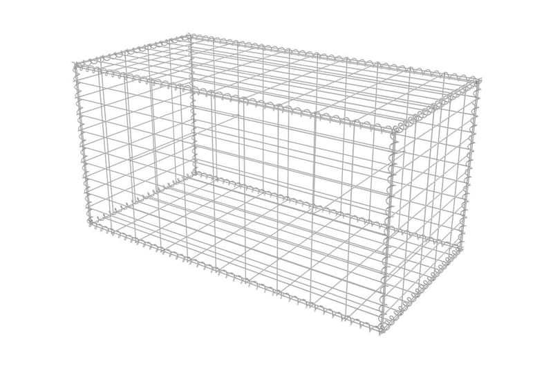 Gabionkorg galvaniserat stål 100x50x50 cm - Silver - Hus & renovering - Insynsskydd & inhägnad - Mur