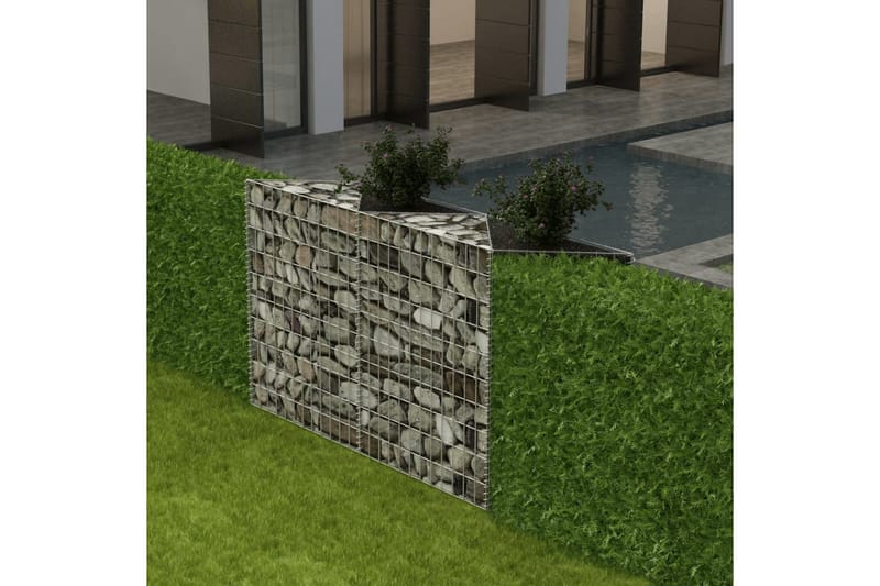 Gabionkorg galvaniserat stål 120x30x100 cm - Silver - Hus & renovering - Insynsskydd & inhägnad - Mur