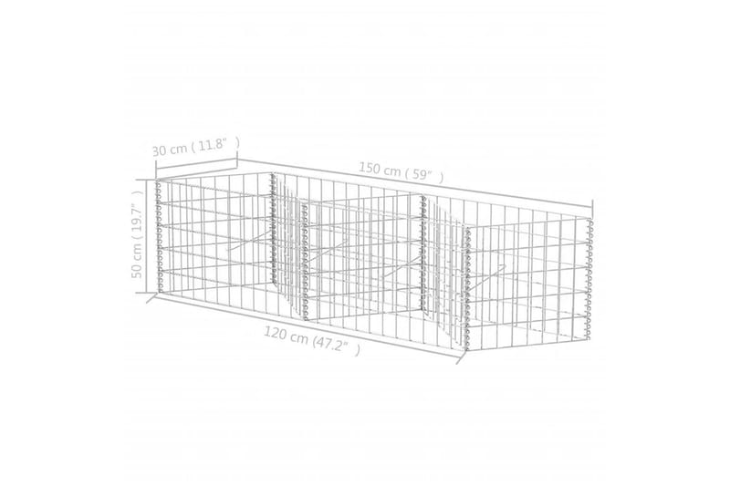 Gabionkorg galvaniserat stål 120x30x50 cm - Silver - Hus & renovering - Insynsskydd & inhägnad - Mur