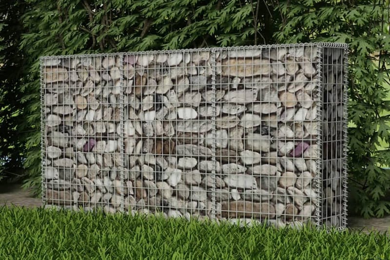 Gabionkorg galvaniserat stål 200x30x100 cm - Silver - Hus & renovering - Insynsskydd & inhägnad - Mur