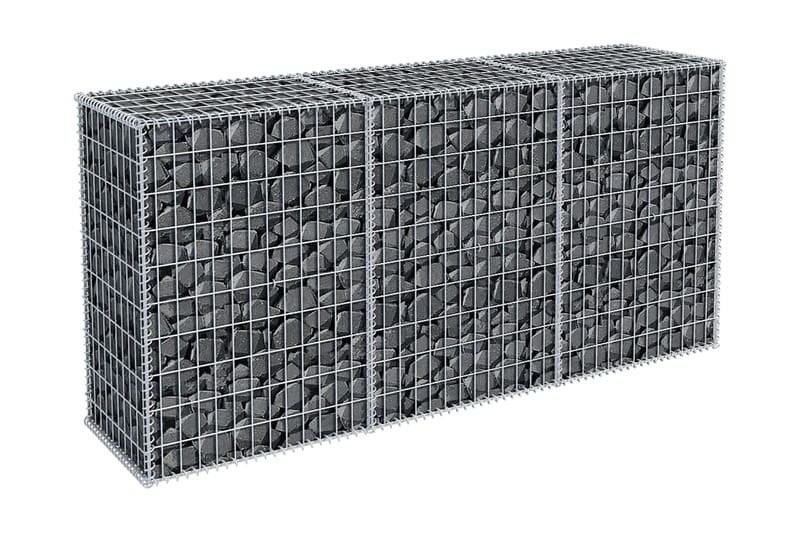 Gabionkorg galvaniserat stål 200x50x100 cm - Silver - Hus & renovering - Insynsskydd & inhägnad - Mur