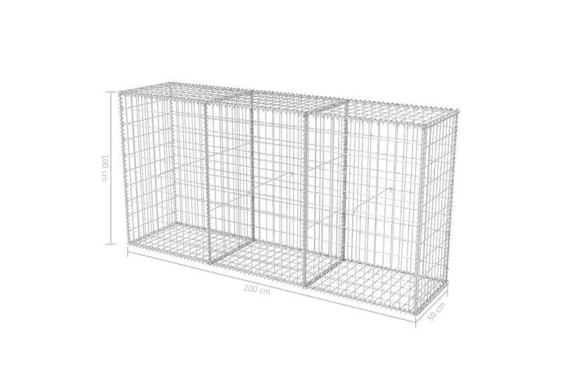 Gabionkorg galvaniserat stål 200x50x100 cm - Silver - Hus & renovering - Insynsskydd & inhägnad - Mur