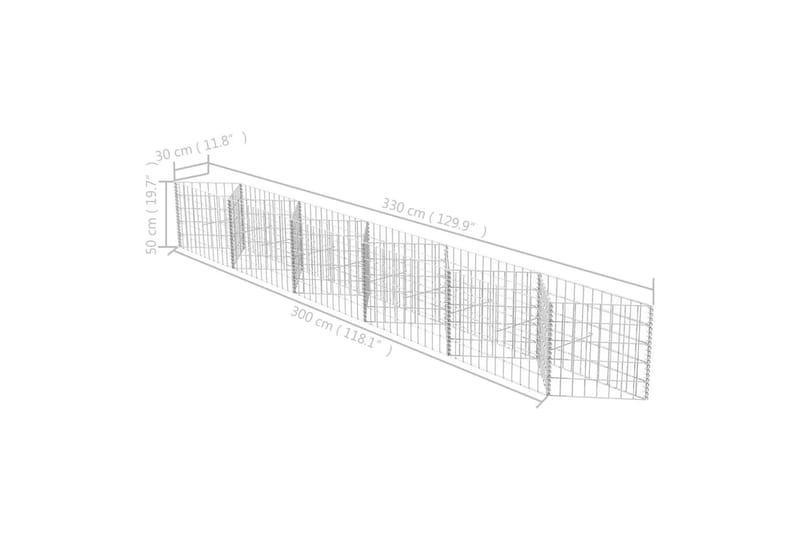 Gabionkorg galvaniserat stål 300x30x50 cm - Silver - Hus & renovering - Insynsskydd & inhägnad - Mur