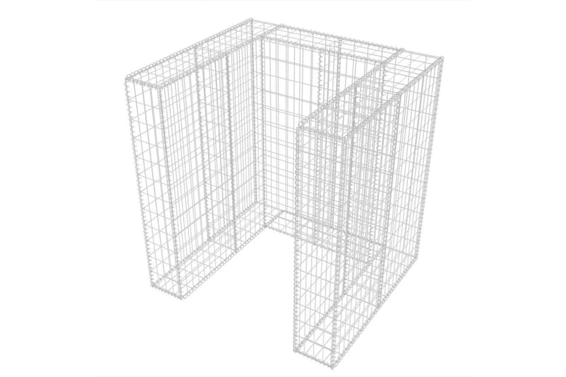 Gabionkorg med skydd för 1 soptunna stål 110x100x120 cm - Silver - Hus & renovering - Insynsskydd & inhägnad - Mur