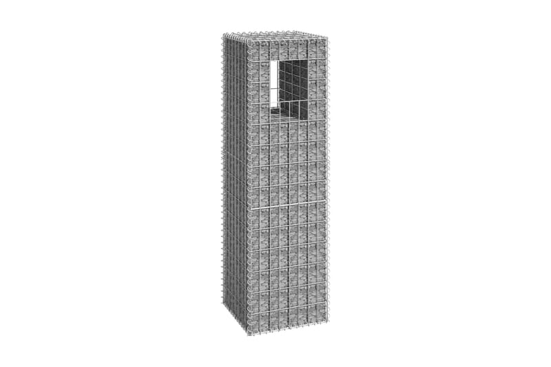 Gabionkorg stolpform 40x40x140 cm järn - Silver - Gabion