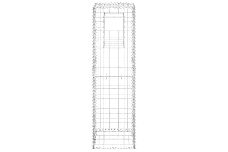 Gabionkorg stolpform 40x40x140 cm järn - Silver - Gabion