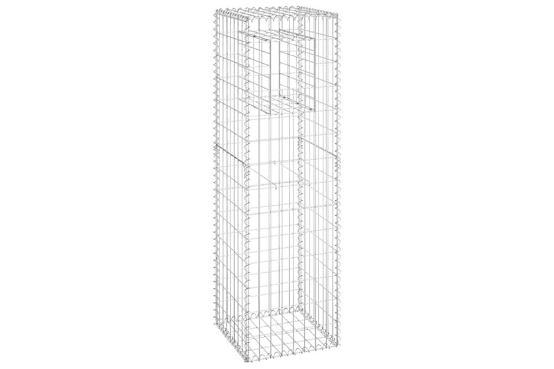 Gabionkorg stolpform 40x40x140 cm järn - Silver - Gabion