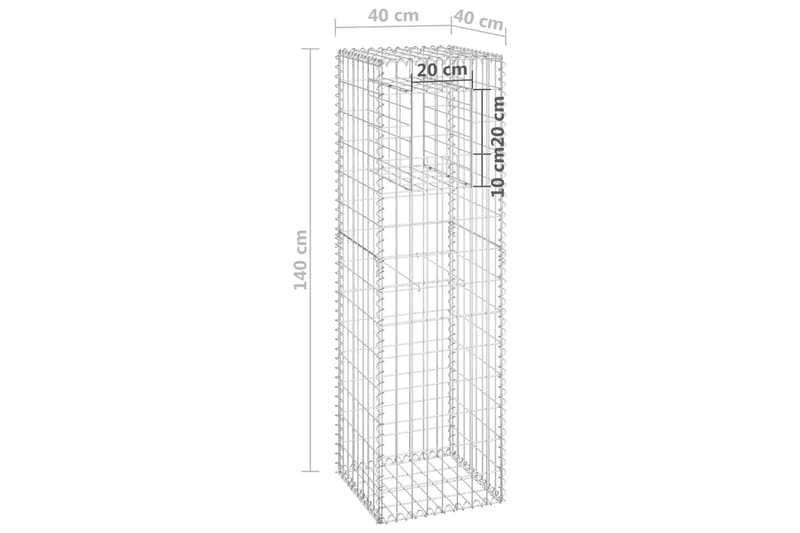 Gabionkorg stolpform 40x40x140 cm järn - Silver - Gabion