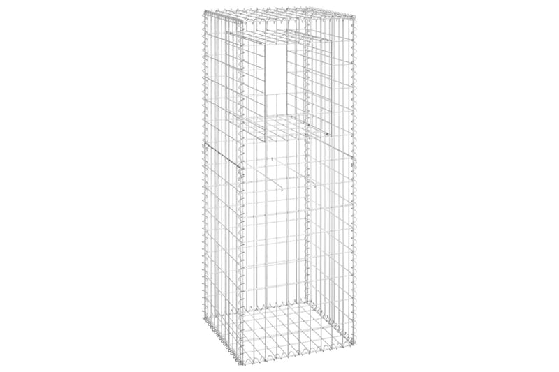 Gabionkorg stolpform 50x50x140 cm järn - Silver - Hus & renovering - Insynsskydd & inhägnad - Mur
