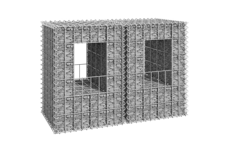 Gabionkorgar 2 st stolpformade 40x40x60 cm järn - Silver - Gabion