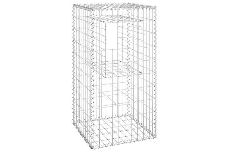 Gabionkorgar 2 st stolpformade 50x50x100 cm järn - Silver - Hus & renovering - Insynsskydd & inhägnad - Mur