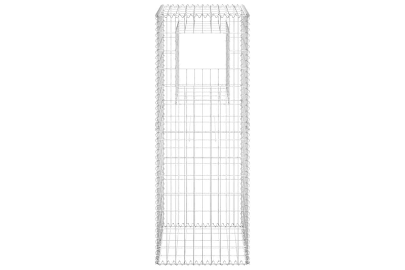 Gabionkorgar 2 st stolpformade 50x50x140 cm järn - Silver - Gabion