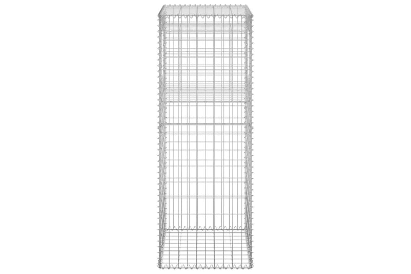 Gabionkorgar 2 st stolpformade 50x50x140 cm järn - Silver - Hus & renovering - Insynsskydd & inhägnad - Mur