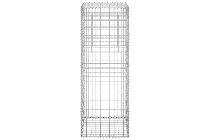 Gabionkorgar 2 st stolpformade 50x50x140 cm järn - Silver - Gabion