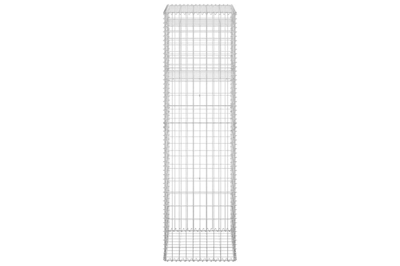 Gabionkorgar 2 st stolpformade 50x50x180 cm järn - Silver - Hus & renovering - Insynsskydd & inhägnad - Mur