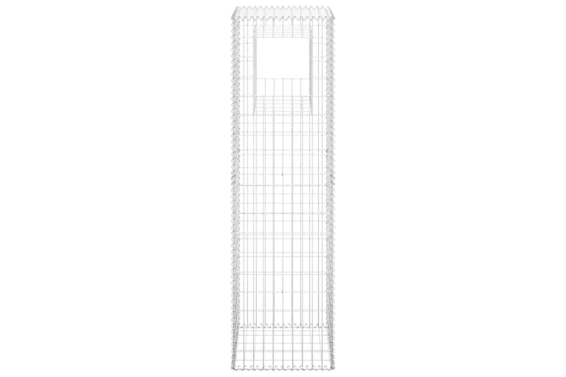 Gabionkorgar 2 st stolpformade 50x50x180 cm järn - Silver - Hus & renovering - Insynsskydd & inhägnad - Mur