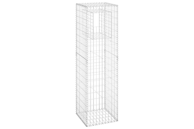 Gabionkorgar 2 st stolpformade 50x50x180 cm järn - Silver - Hus & renovering - Insynsskydd & inhägnad - Mur