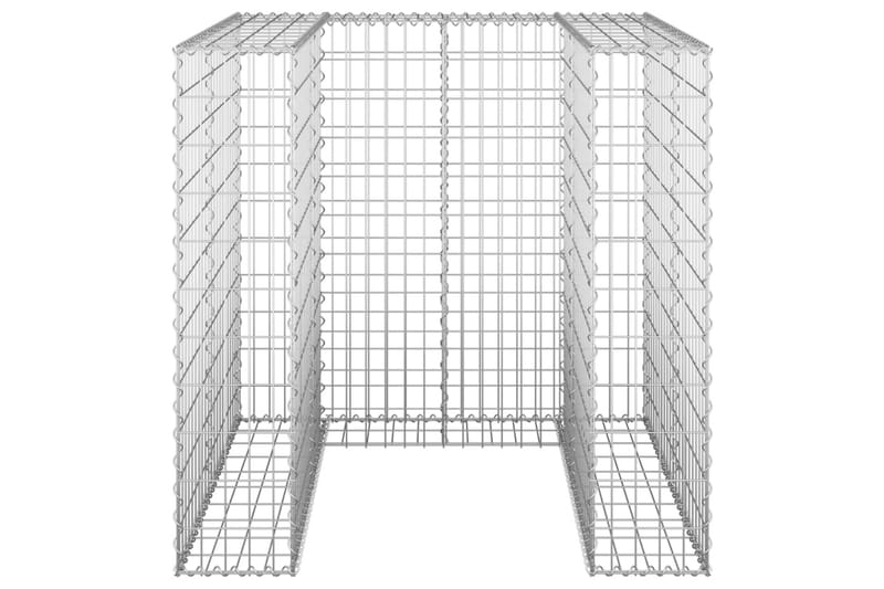 Gabionmur för soptunna galvaniserat stål 110x100x110 cm - Silver - Gabion