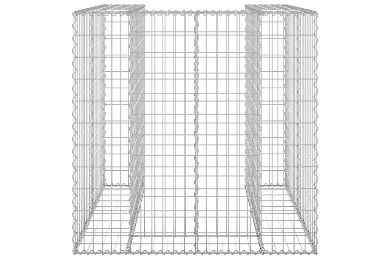 Gabionmur för soptunna galvaniserat stål 110x100x110 cm - Silver - Gabion