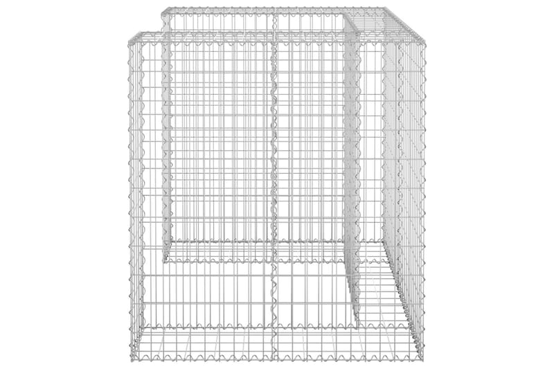 Gabionmur för soptunna galvaniserat stål 110x100x110 cm - Silver - Hus & renovering - Insynsskydd & inhägnad - Mur