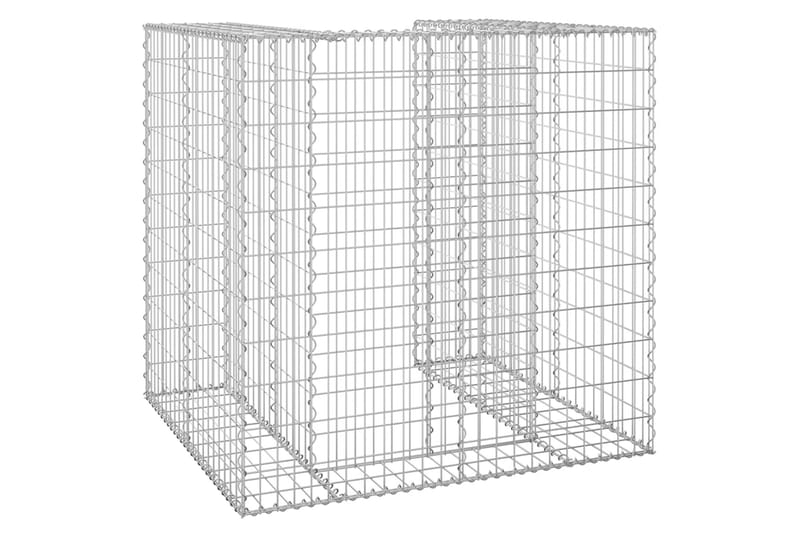 Gabionmur för soptunna galvaniserat stål 110x100x110 cm - Silver - Gabion