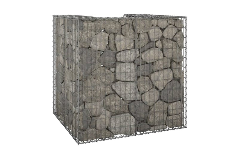 Gabionmur för soptunna galvaniserat stål 110x100x110 cm - Silver - Hus & renovering - Insynsskydd & inhägnad - Mur