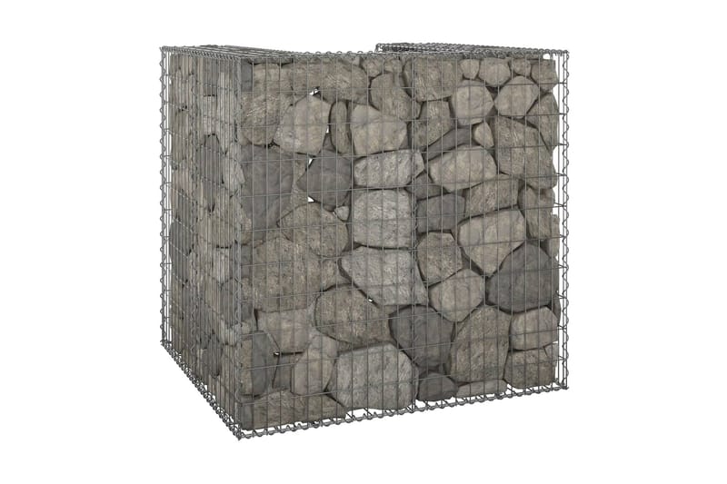 Gabionmur för soptunna galvaniserat stål 110x100x110 cm - Silver - Gabion