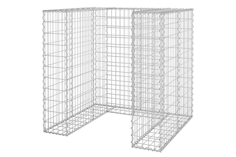 Gabionmur för soptunna galvaniserat stål 110x100x110 cm - Silver - Gabion