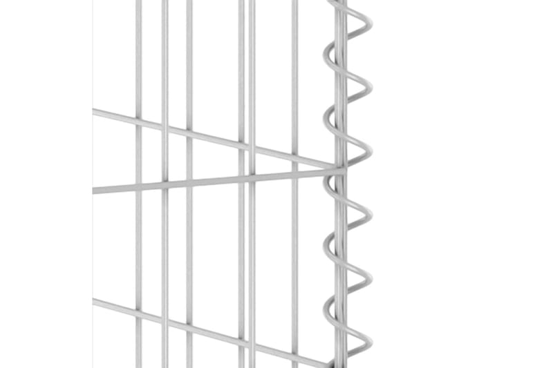 Gabionmur för soptunnor galvaniserat stål 250x100x110 cm - Silver - Hus & renovering - Insynsskydd & inhägnad - Mur