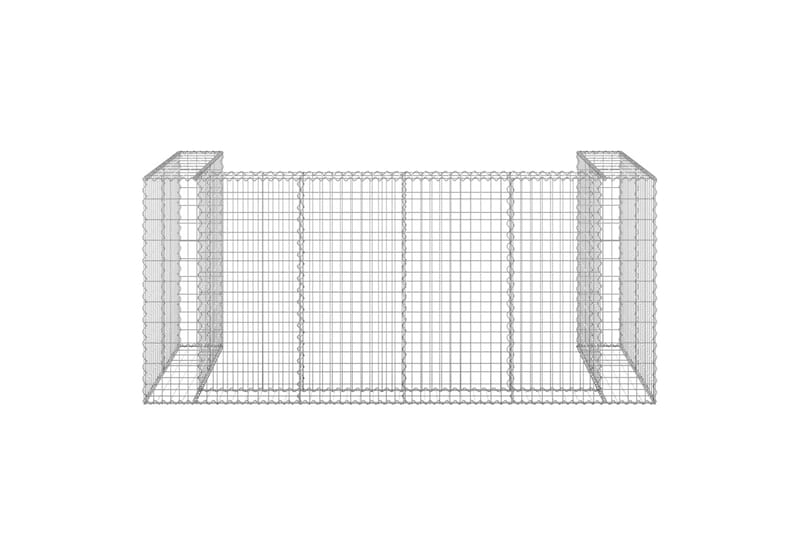 Gabionmur för soptunnor galvaniserat stål 250x100x110 cm - Silver - Hus & renovering - Insynsskydd & inhägnad - Mur