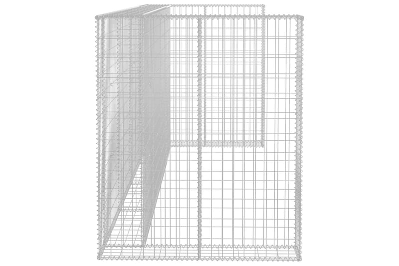 Gabionmur för soptunnor galvaniserat stål 320x100x120 cm - Silver - Hus & renovering - Insynsskydd & inhägnad - Mur