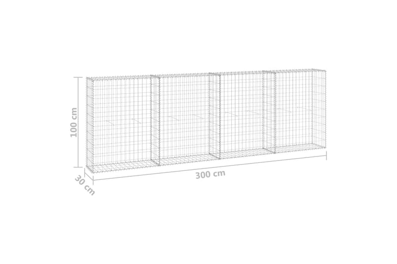 Gabionmur galvaniserat stål 300x30x100 cm - Silver - Hus & renovering - Insynsskydd & inhägnad - Mur