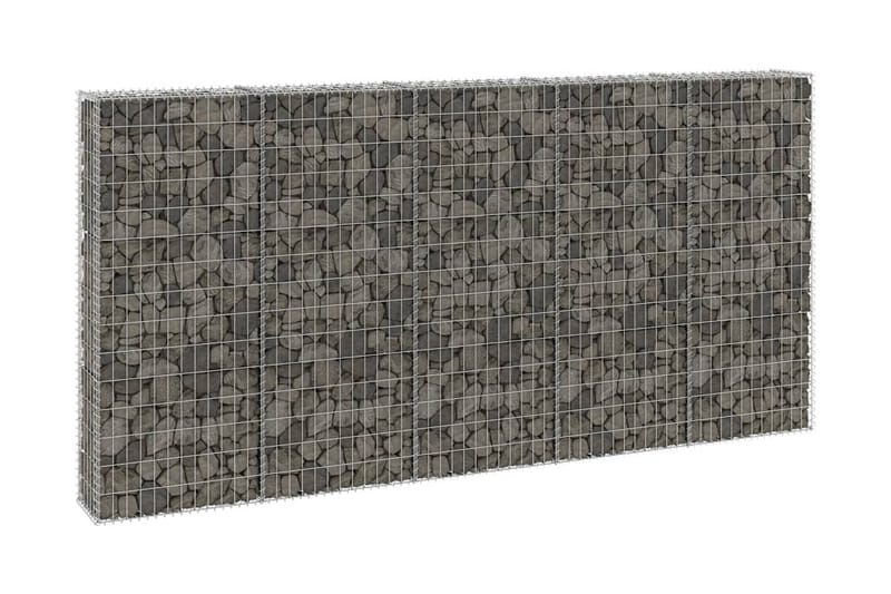 Gabionmur galvaniserat stål 300x30x150 cm - Silver - Hus & renovering - Insynsskydd & inhägnad - Mur