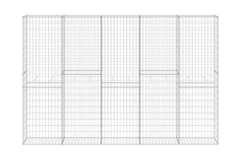 Gabionmur galvaniserat stål 300x30x200 cm - Silver - Hus & renovering - Insynsskydd & inhägnad - Mur