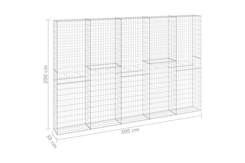 Gabionmur galvaniserat stål 300x30x200 cm - Silver - Hus & renovering - Insynsskydd & inhägnad - Mur