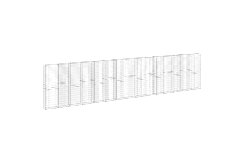 Gabionmur galvaniserat stål 900x30x200 cm - Silver - Hus & renovering - Insynsskydd & inhägnad - Mur
