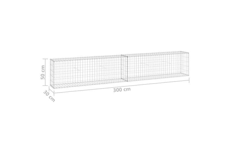 Gabionmur i galvaniserat stål 300x30x50 cm - Silver - Hus & renovering - Insynsskydd & inhägnad - Mur