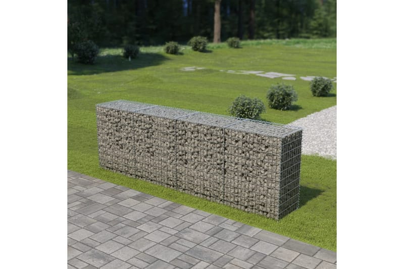 Gabionmur i galvaniserat stål 300x50x100 cm - Silver - Hus & renovering - Insynsskydd & inhägnad - Mur