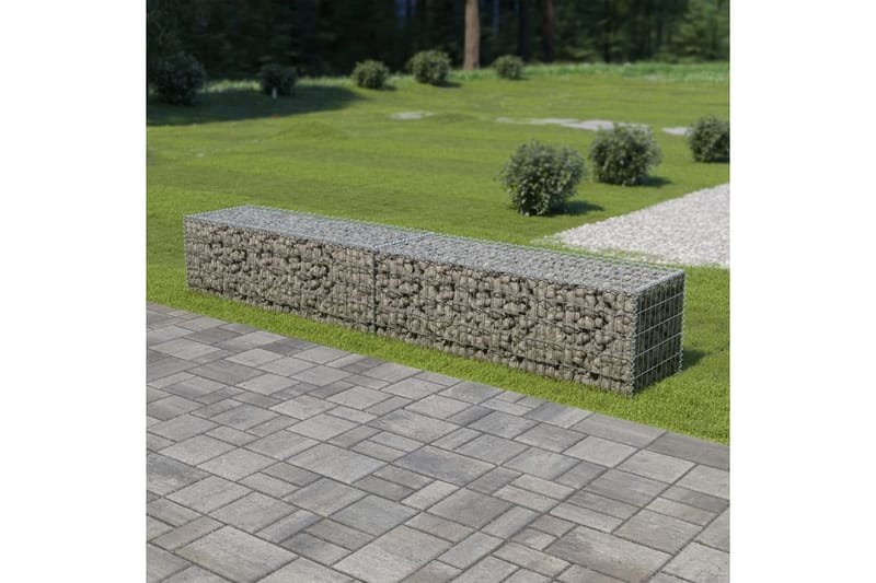 Gabionmur i galvaniserat stål 300x50x50 cm - Silver - Hus & renovering - Insynsskydd & inhägnad - Mur