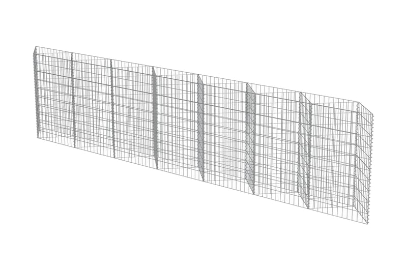 Gabionmur i galvaniserat stål 450x30x100 cm - Silver - Hus & renovering - Insynsskydd & inhägnad - Mur