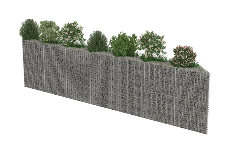 Gabionmur i galvaniserat stål 450x30x100 cm - Silver - Gabion