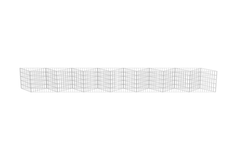 Gabionmur i galvaniserat stål 450x42x50 cm - Silver - Hus & renovering - Insynsskydd & inhägnad - Mur