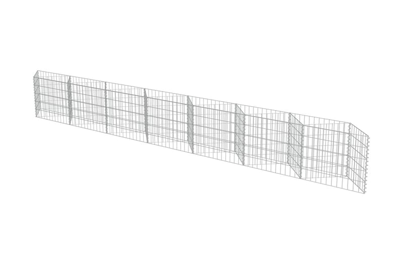 Gabionmur i galvaniserat stål 450x42x50 cm - Silver - Hus & renovering - Insynsskydd & inhägnad - Mur