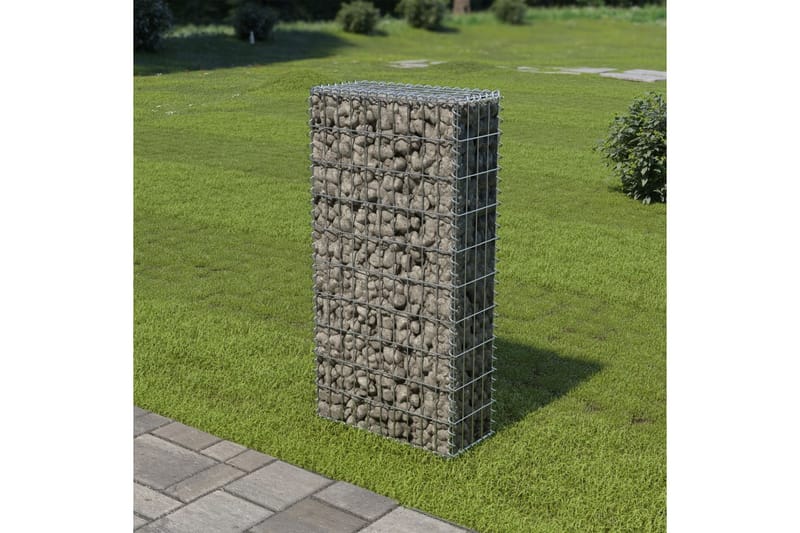 Gabionmur i galvaniserat stål 50x20x100 cm - Silver - Gabion