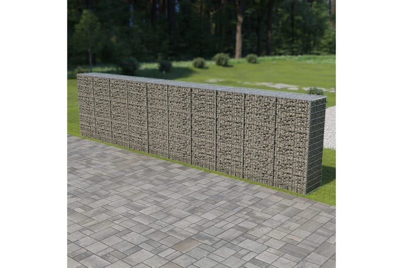 Gabionmur i galvaniserat stål 600x50x150 cm - Silver - Hus & renovering - Insynsskydd & inhägnad - Mur