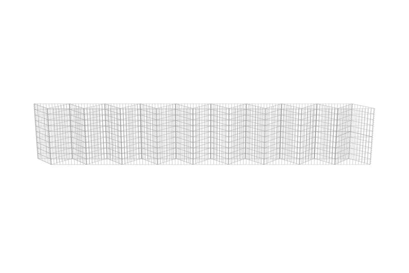 Gabionmur i galvaniserat stål 630x30x100 cm - Silver - Hus & renovering - Insynsskydd & inhägnad - Mur