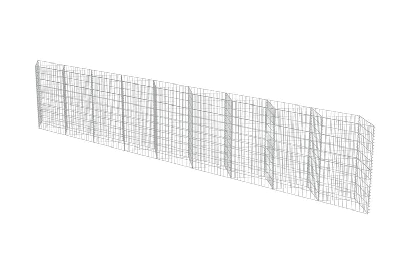 Gabionmur i galvaniserat stål 630x30x100 cm - Silver - Hus & renovering - Insynsskydd & inhägnad - Mur