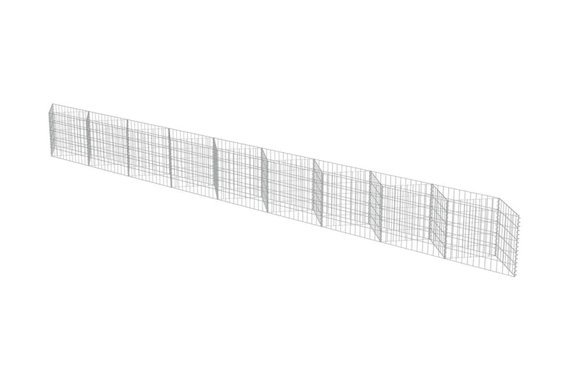 Gabionmur i galvaniserat stål 630x30x50 cm - Silver - Hus & renovering - Insynsskydd & inhägnad - Mur